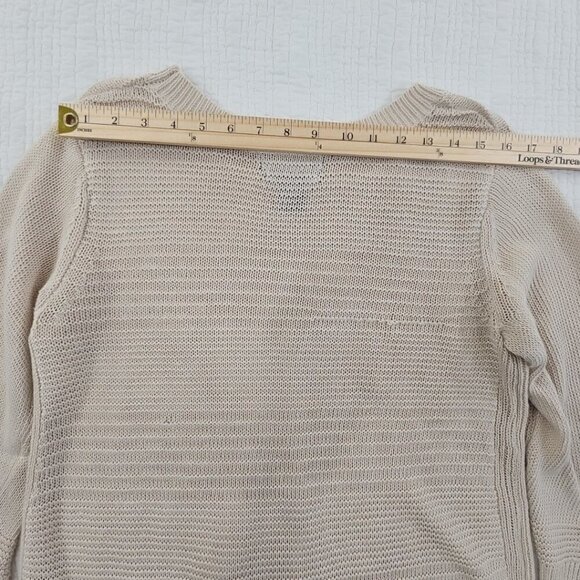 Tahari 100% Linen Lightweight Sweater Women's Medium Knit Dolman Sleeve Taupe - Picture 8 of 12